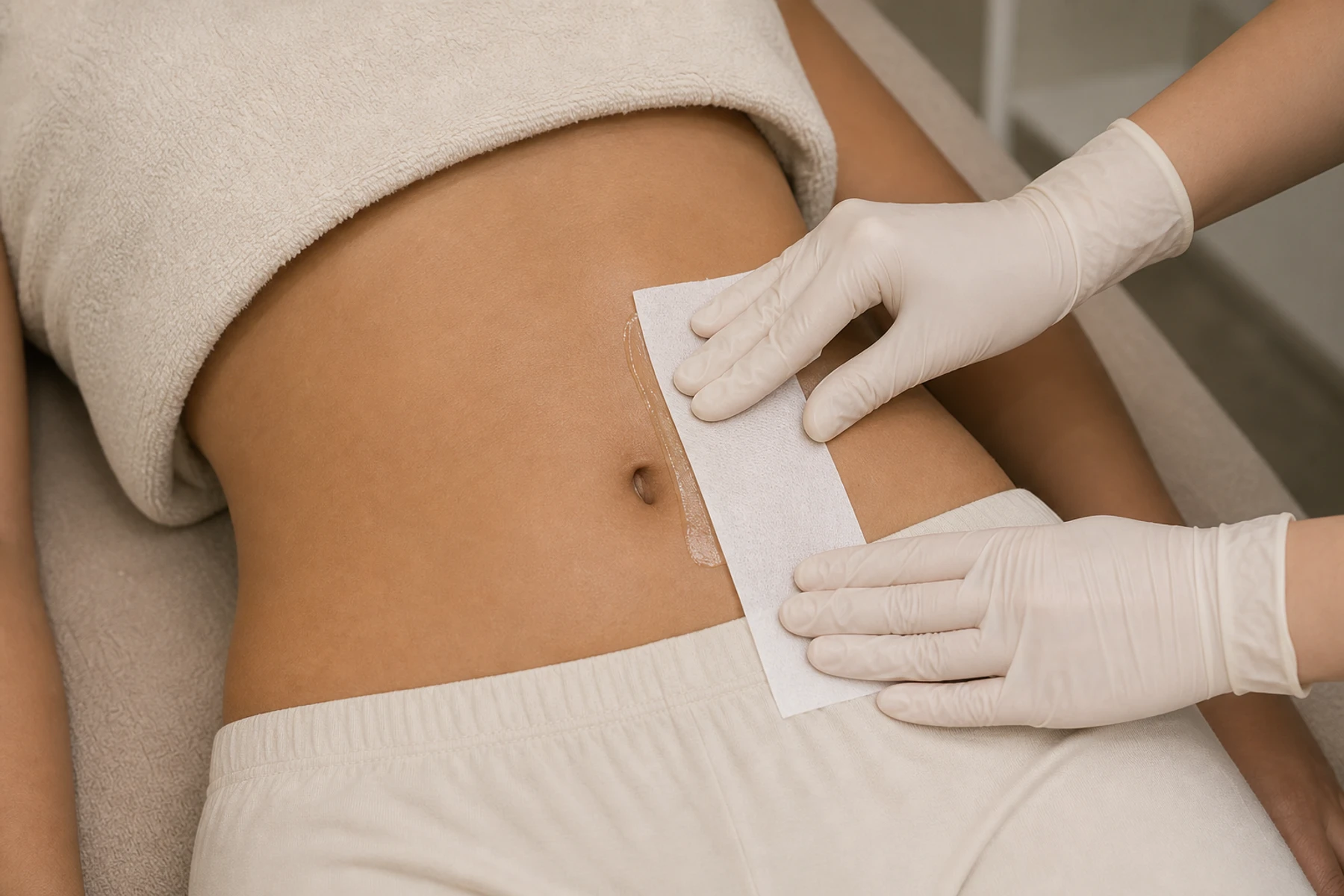 Professional waxing treatment imagery for Belly Waxing