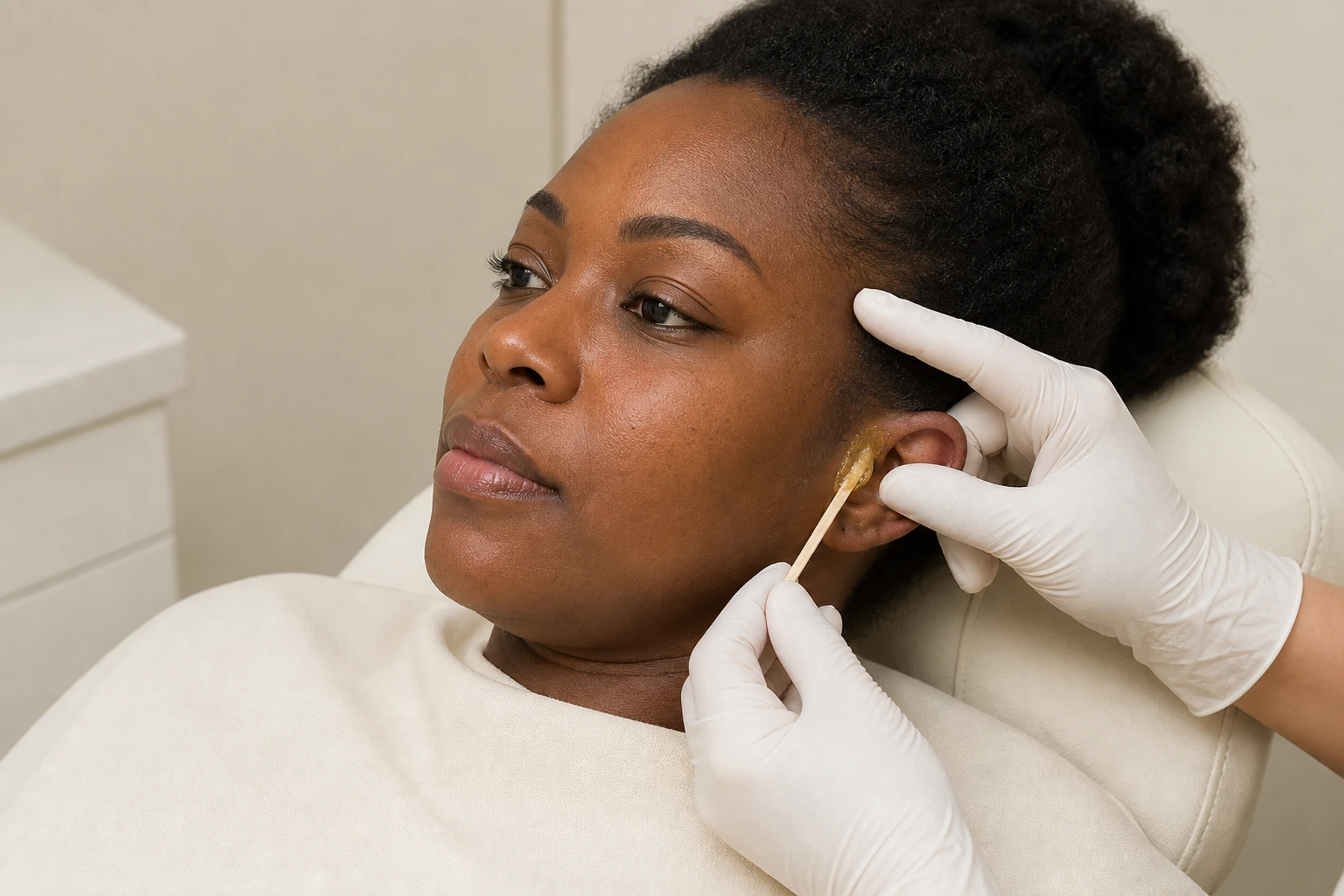 Professional waxing treatment imagery for Ear Waxing