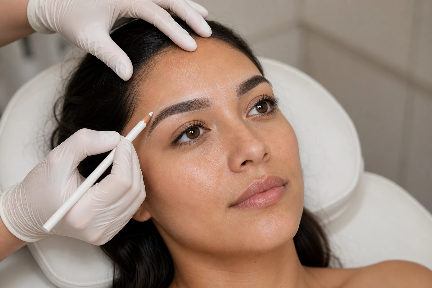 Professional brow or lash treatment imagery for Microblading Refill