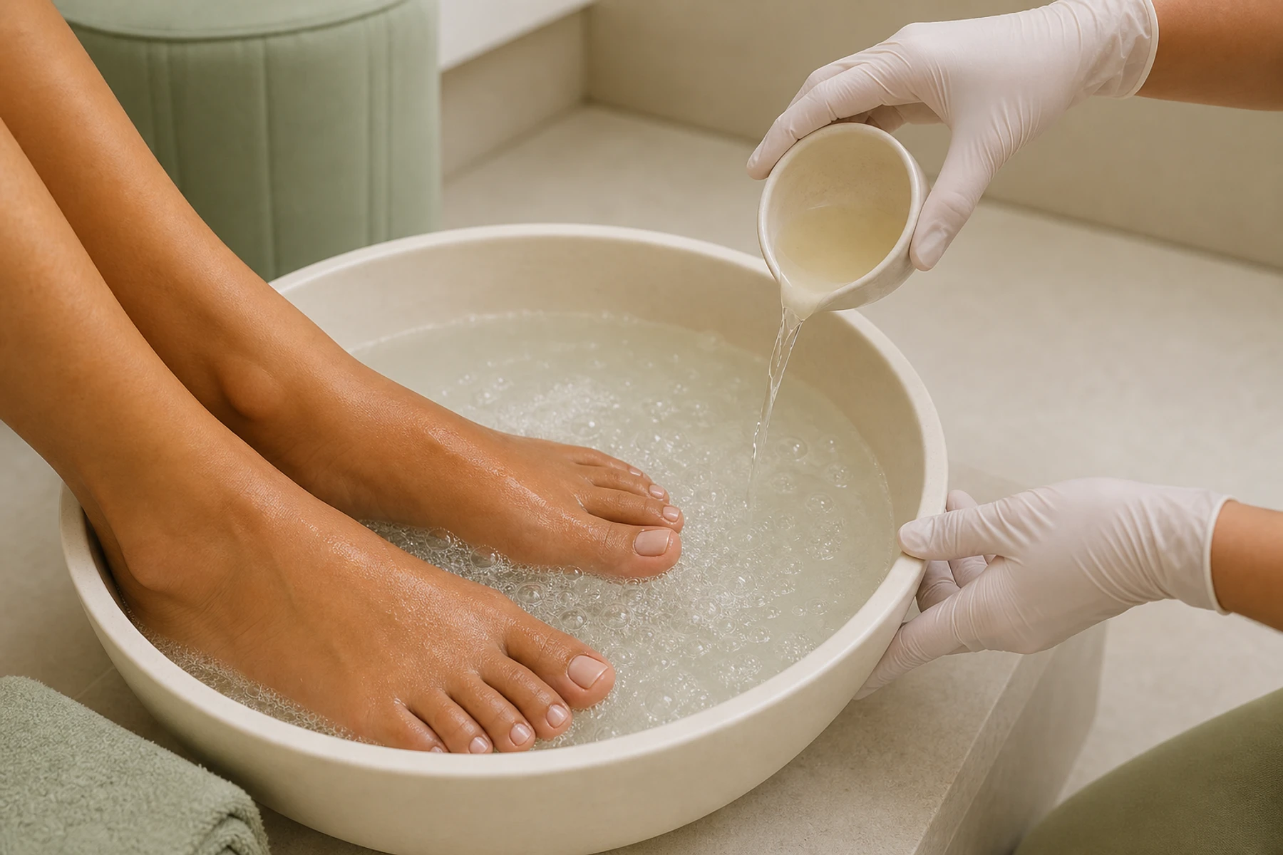 Professional nail care treatment imagery for Volcano Pedicure Add-On